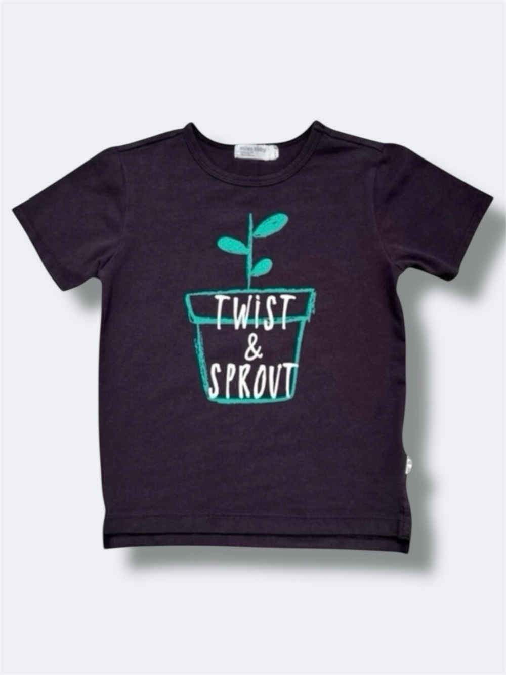 Miles Baby Shirt Kids 4 Gray Twist Sprout Graphic Tee Cotton Stretch Casual